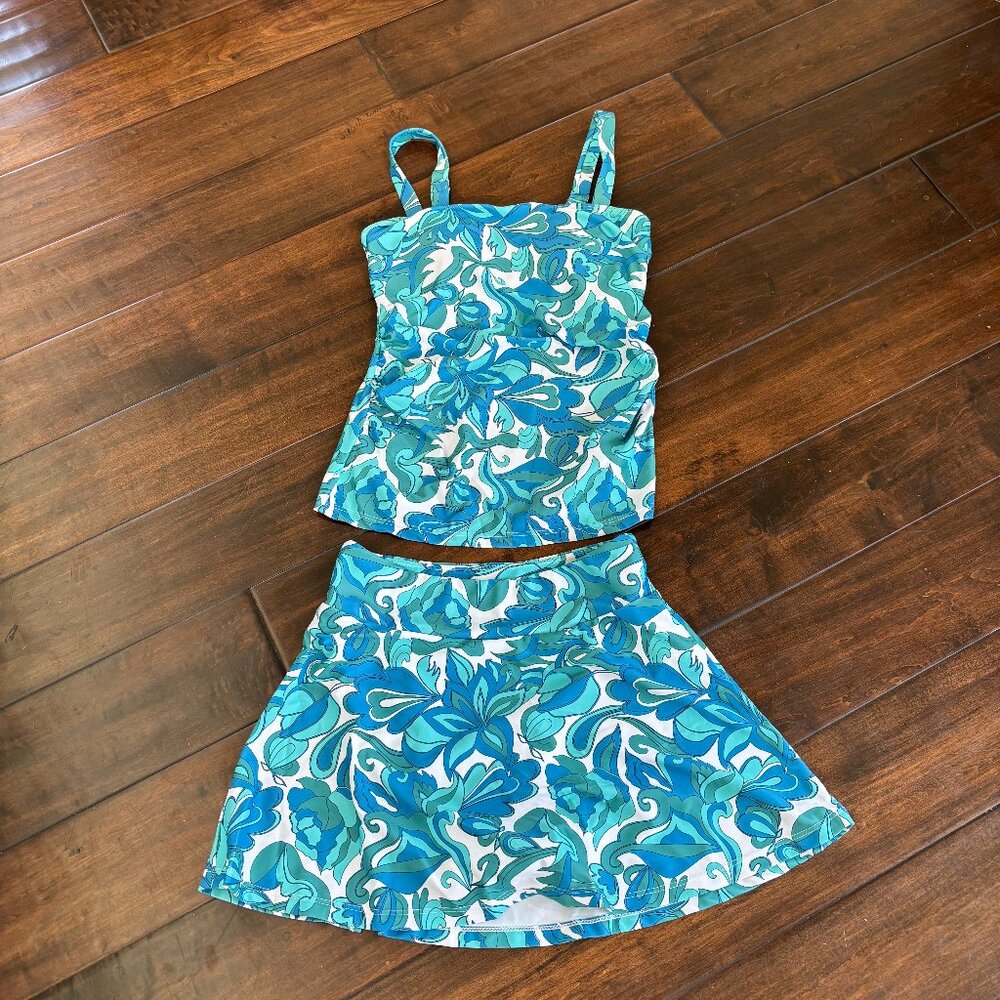 SLIM® Cover Square Tankini Set, Aque-pattern